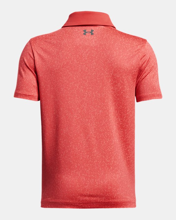 เสื้อโปโล UA Playoff Coral Jacquard สำหรับเด็กผู้ชาย in Red image number 1